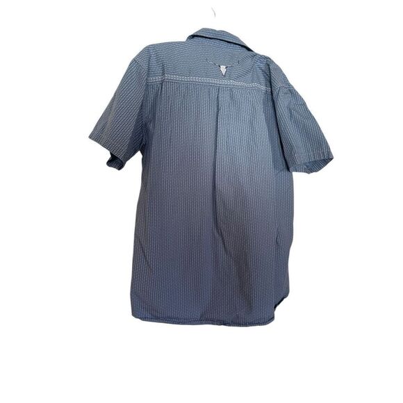 Cowboy Hardware Mens Blue 100% Cotton Short Sleeve Button Up Shirt Size Large - Picture 2 of 12